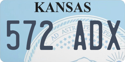 KS license plate 572ADX