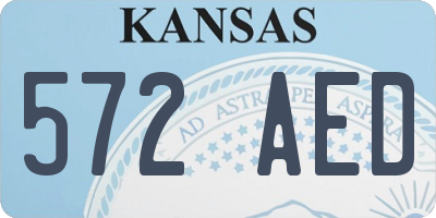 KS license plate 572AED