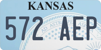 KS license plate 572AEP