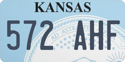 KS license plate 572AHF