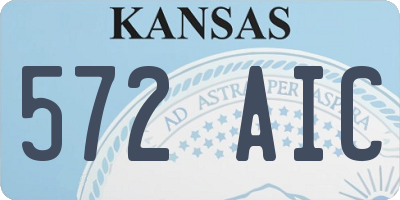 KS license plate 572AIC