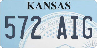 KS license plate 572AIG