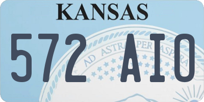 KS license plate 572AIO