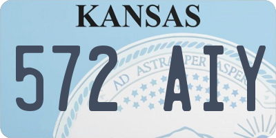 KS license plate 572AIY