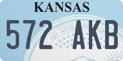 KS license plate 572AKB
