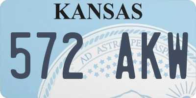 KS license plate 572AKW