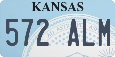 KS license plate 572ALM