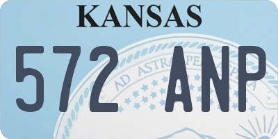 KS license plate 572ANP