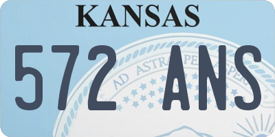 KS license plate 572ANS