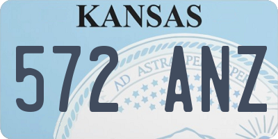 KS license plate 572ANZ