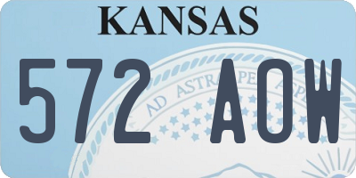 KS license plate 572AOW