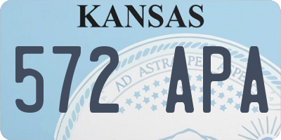 KS license plate 572APA