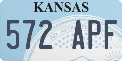 KS license plate 572APF