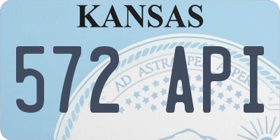 KS license plate 572API