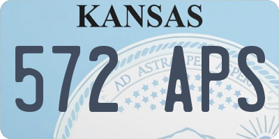 KS license plate 572APS