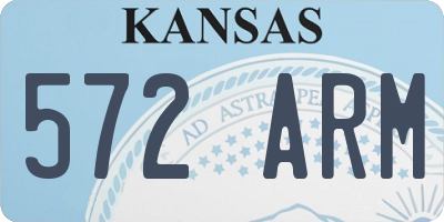 KS license plate 572ARM
