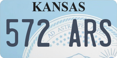 KS license plate 572ARS
