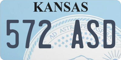 KS license plate 572ASD
