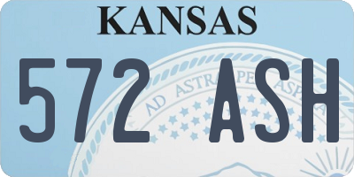 KS license plate 572ASH