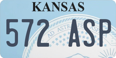 KS license plate 572ASP