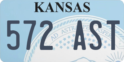 KS license plate 572AST