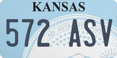KS license plate 572ASV