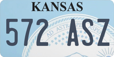 KS license plate 572ASZ