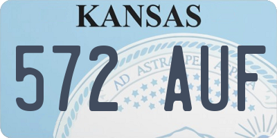 KS license plate 572AUF