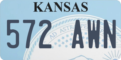 KS license plate 572AWN