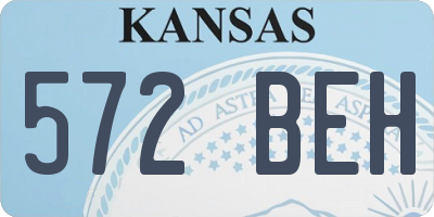 KS license plate 572BEH