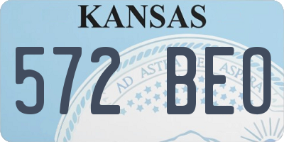 KS license plate 572BEO