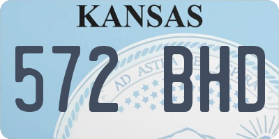 KS license plate 572BHD
