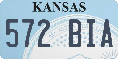 KS license plate 572BIA