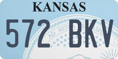 KS license plate 572BKV
