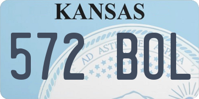 KS license plate 572BOL