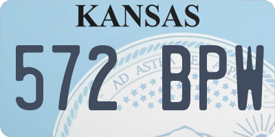KS license plate 572BPW