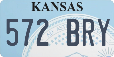 KS license plate 572BRY