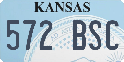 KS license plate 572BSC