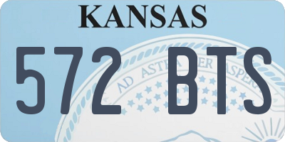 KS license plate 572BTS