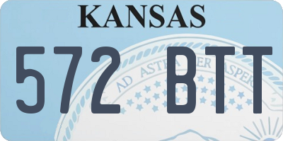 KS license plate 572BTT