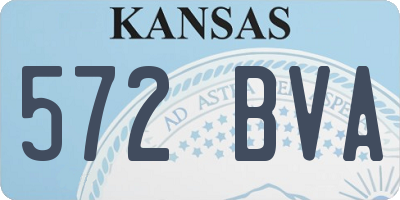 KS license plate 572BVA