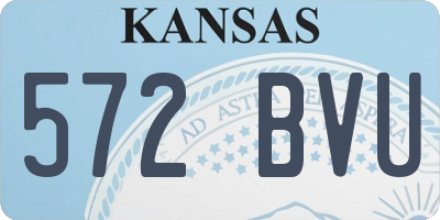 KS license plate 572BVU