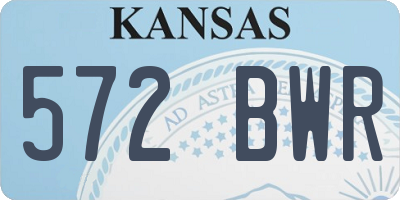 KS license plate 572BWR