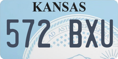 KS license plate 572BXU