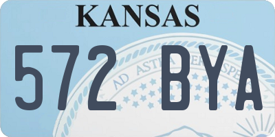 KS license plate 572BYA