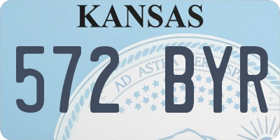 KS license plate 572BYR