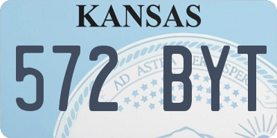 KS license plate 572BYT