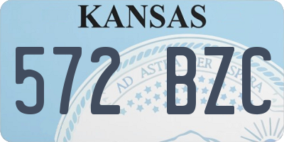 KS license plate 572BZC