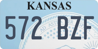 KS license plate 572BZF