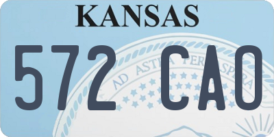 KS license plate 572CAO